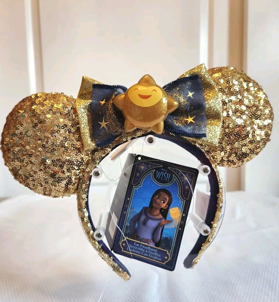 NEW Release Disney Parks Wish Film Star Ears Headband Glitter Sequin Gold