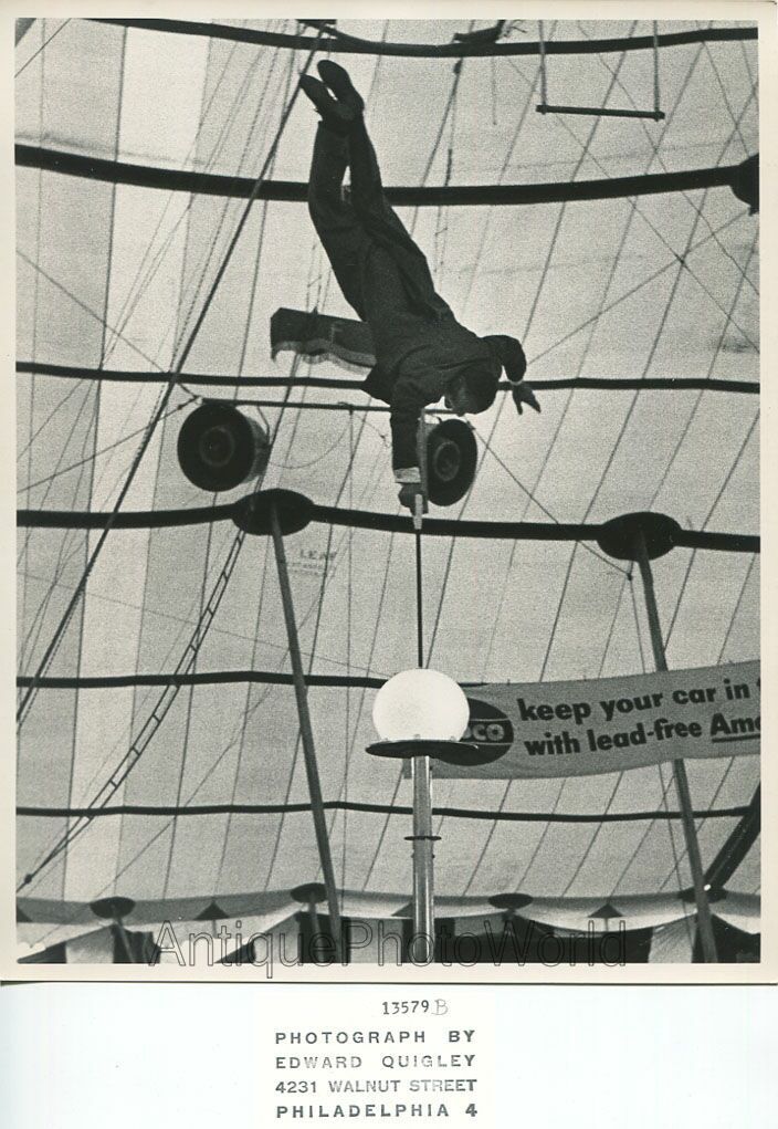 Circus acrobat balancing act vintage art photo by Edward Quigley
