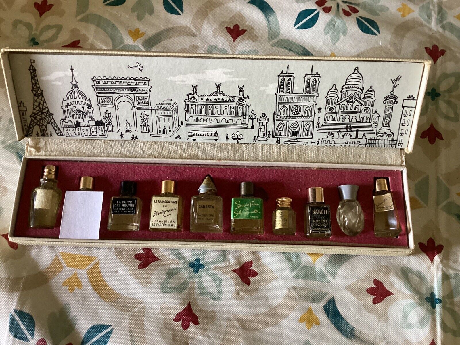 VTG MCM Original Box With 10 Empty Micro/Mini Parfum Bottles From France