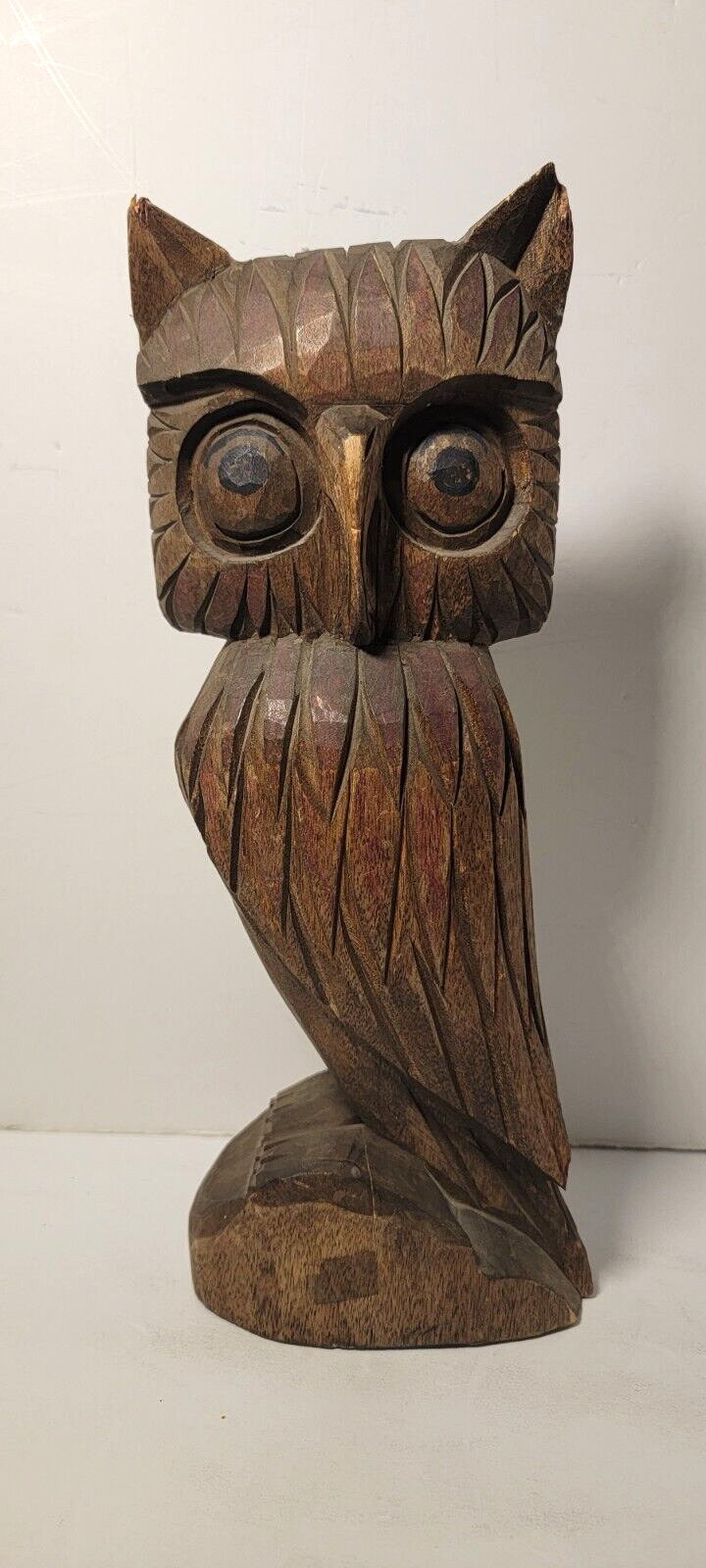 Vintage Mid Century Hand Carved Solid Wood OWL * 12\