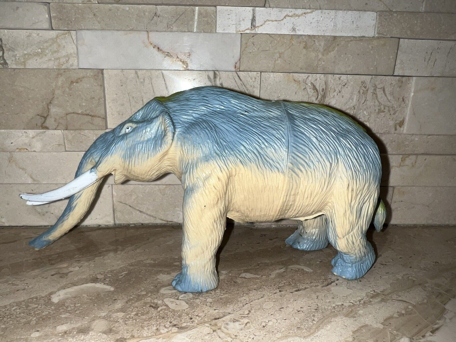 Vintage Imperial Woolly Mammoth Figure Blue/Green 1989