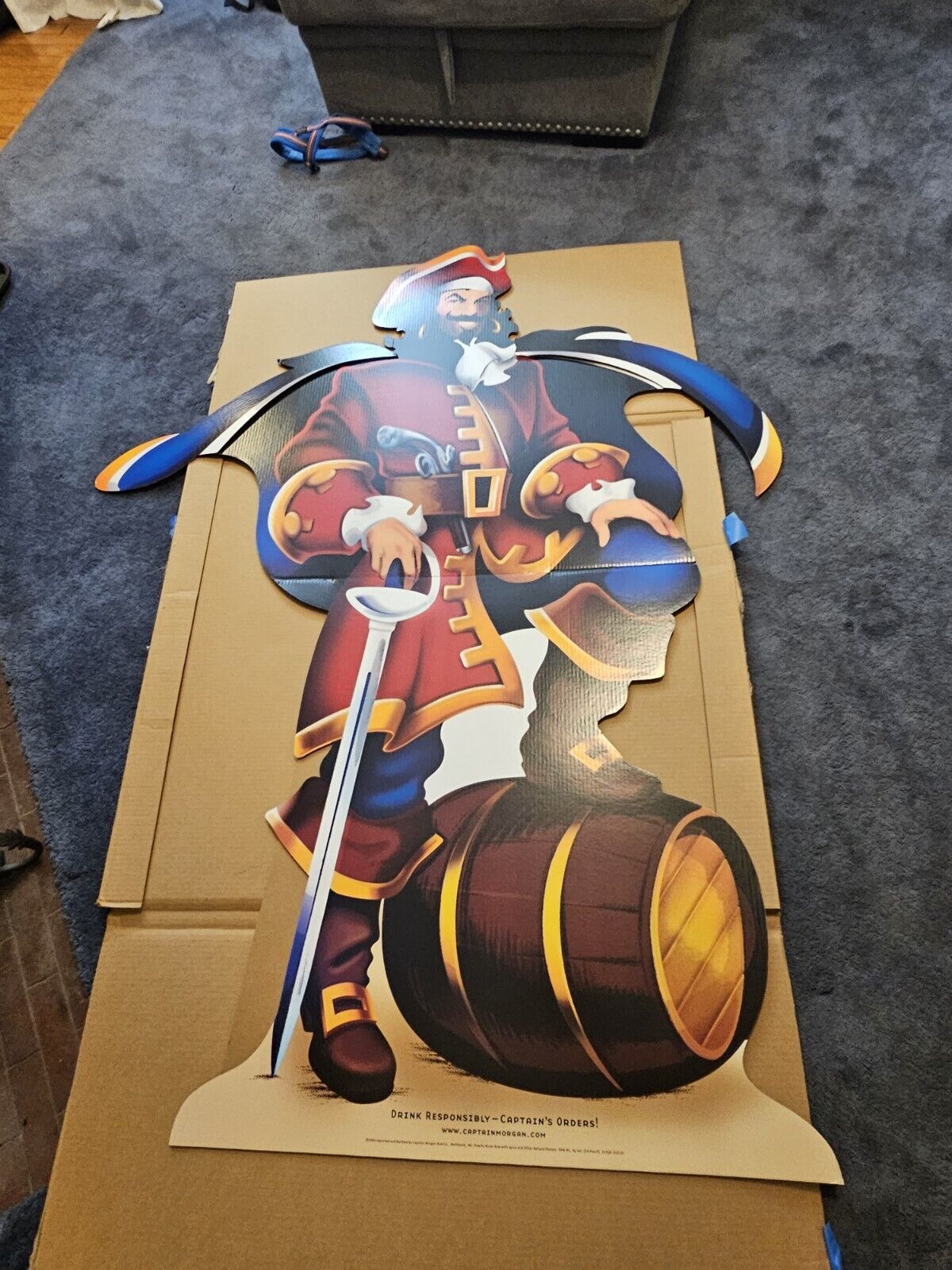 Captain Morgan Spiced Rum Promotional Standee Rare NICE MANCAVE 6ft Wow