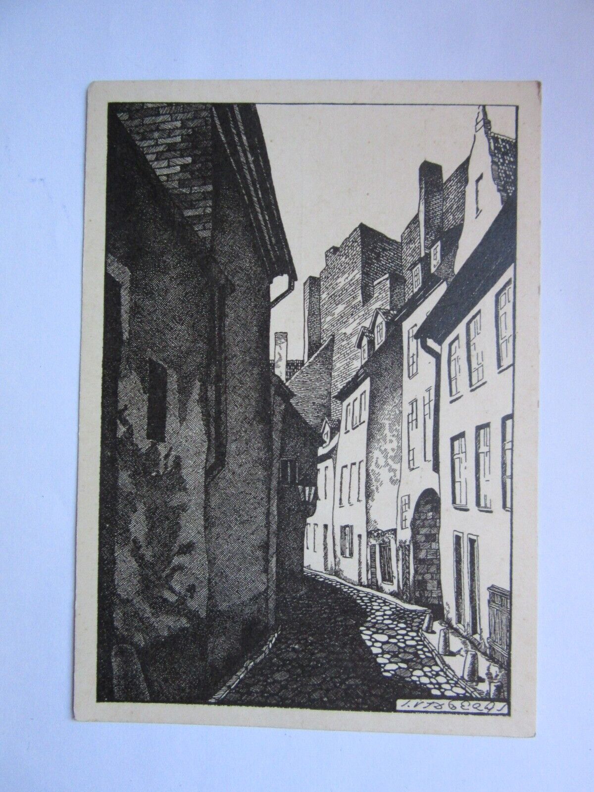 Latvia VIDBERGS old Riga Drawing Postcard 1930s (3)