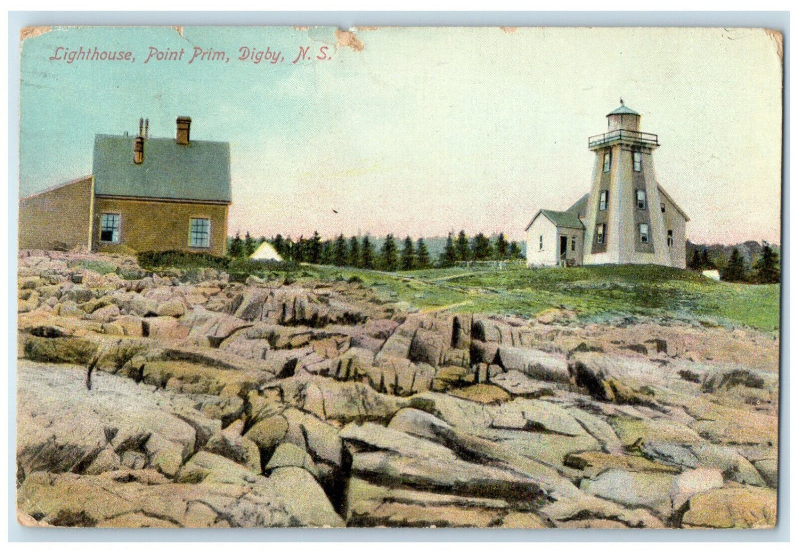 c1910 Lighthouse Point Prim Digby Nova Scotia Canada Posted Antique Postcard
