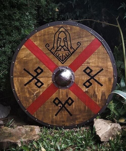 Handmade Wooden viking round shield - Free Customization