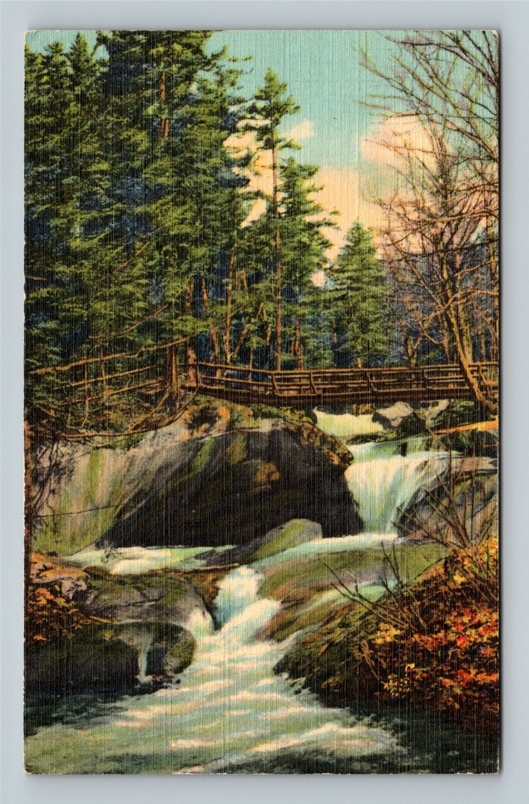 White Mountains NH, The Basin, Franconia Notch, New Hampshire Vintage Postcard