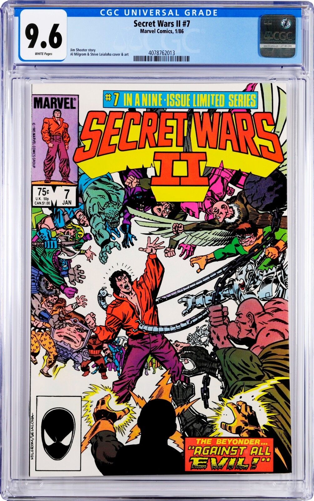 Secret Wars II #7 CGC 9.6 (Jan 1986, Marvel) Al Milgrom, Jim Shooter, Beyonder