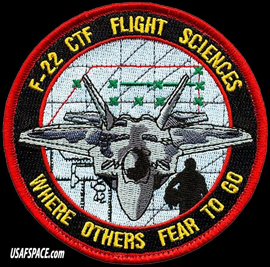 USAF 411TH FLIGHT TEST SQ -F-22 COMBINED TEST FORCE-FLIGHT SCIENCES-VEL PATCH