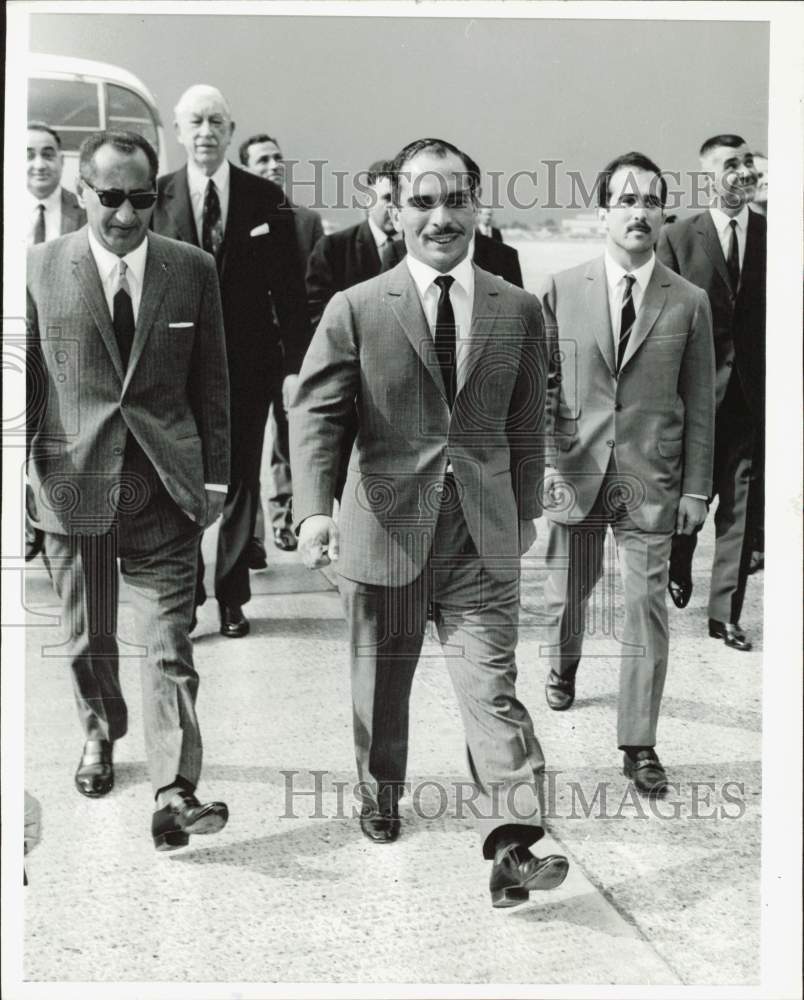 1968 Press Photo King Hussein of Jordan arrives in London - kfx60379
