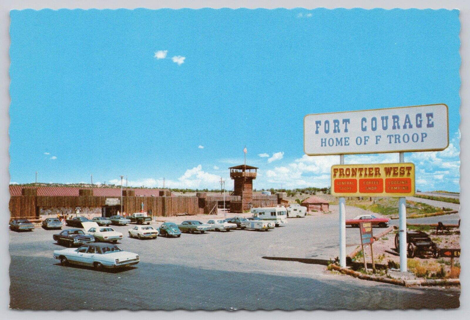 Fort Courage, Home of F Troop, Frontier West, Route 66 Houck AZ Arizona Postcard