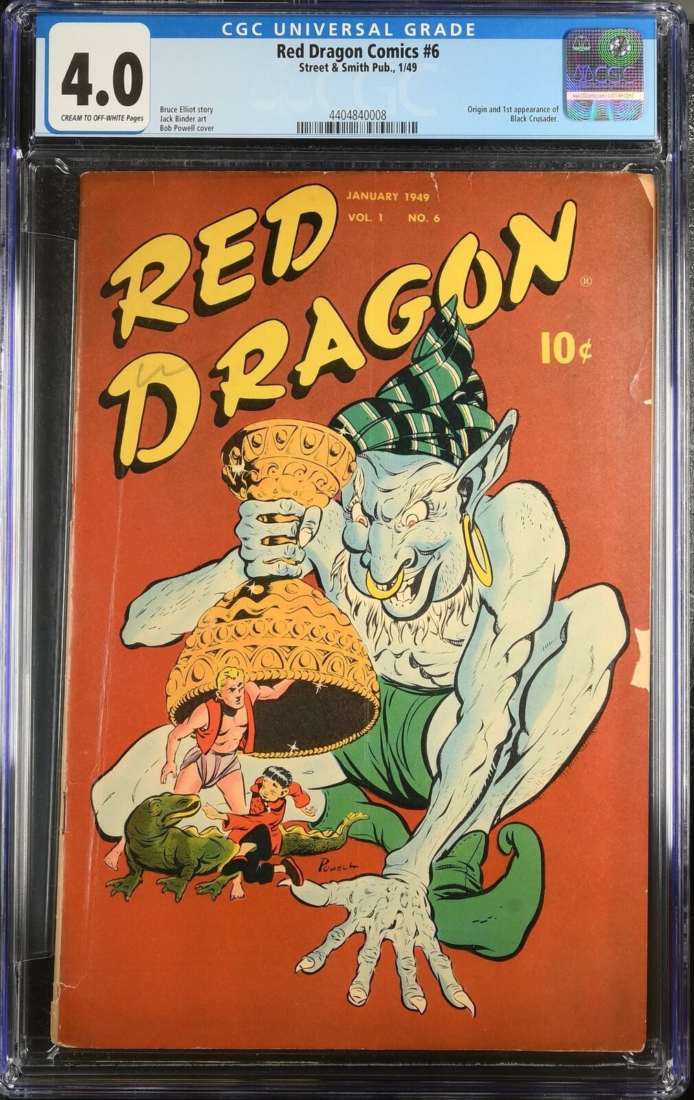 Red Dragon Comics #6 CGC VG 4.0 1st Appearance Black Crusader Street and Smith