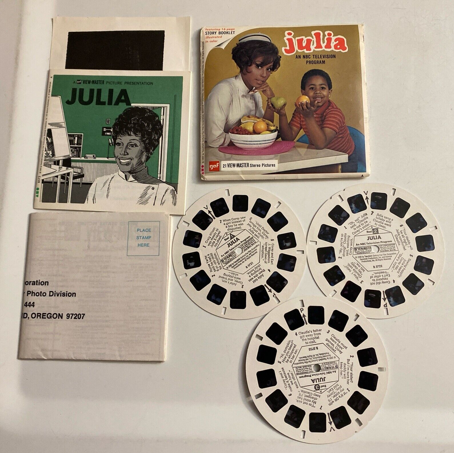 View Master Julia NBC TV 3 Reel Packet Complete B572 Vintage 1969