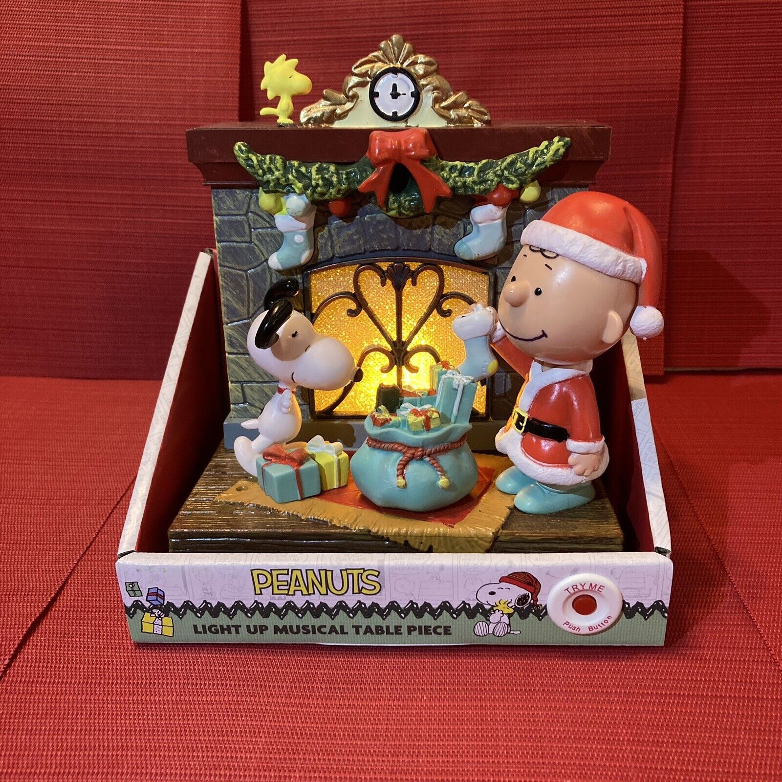 Kurt Adler Peanuts Christmas Light Up Fireplace Musical Table Piece 2022 (Flaws)