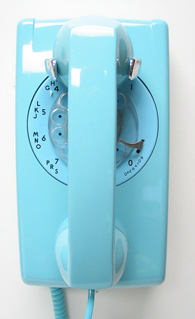 Aqua Blue Western Electric 554 Wall Telephone - Full Restoration
