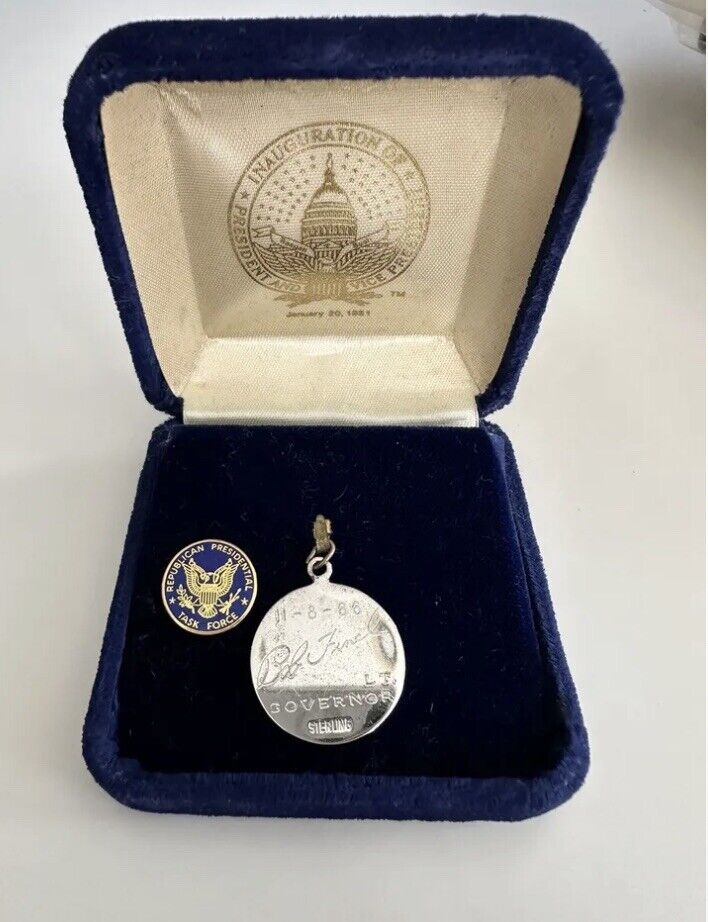 Ronald Reagan Inauguration Attendance Pin - Extra pins included.