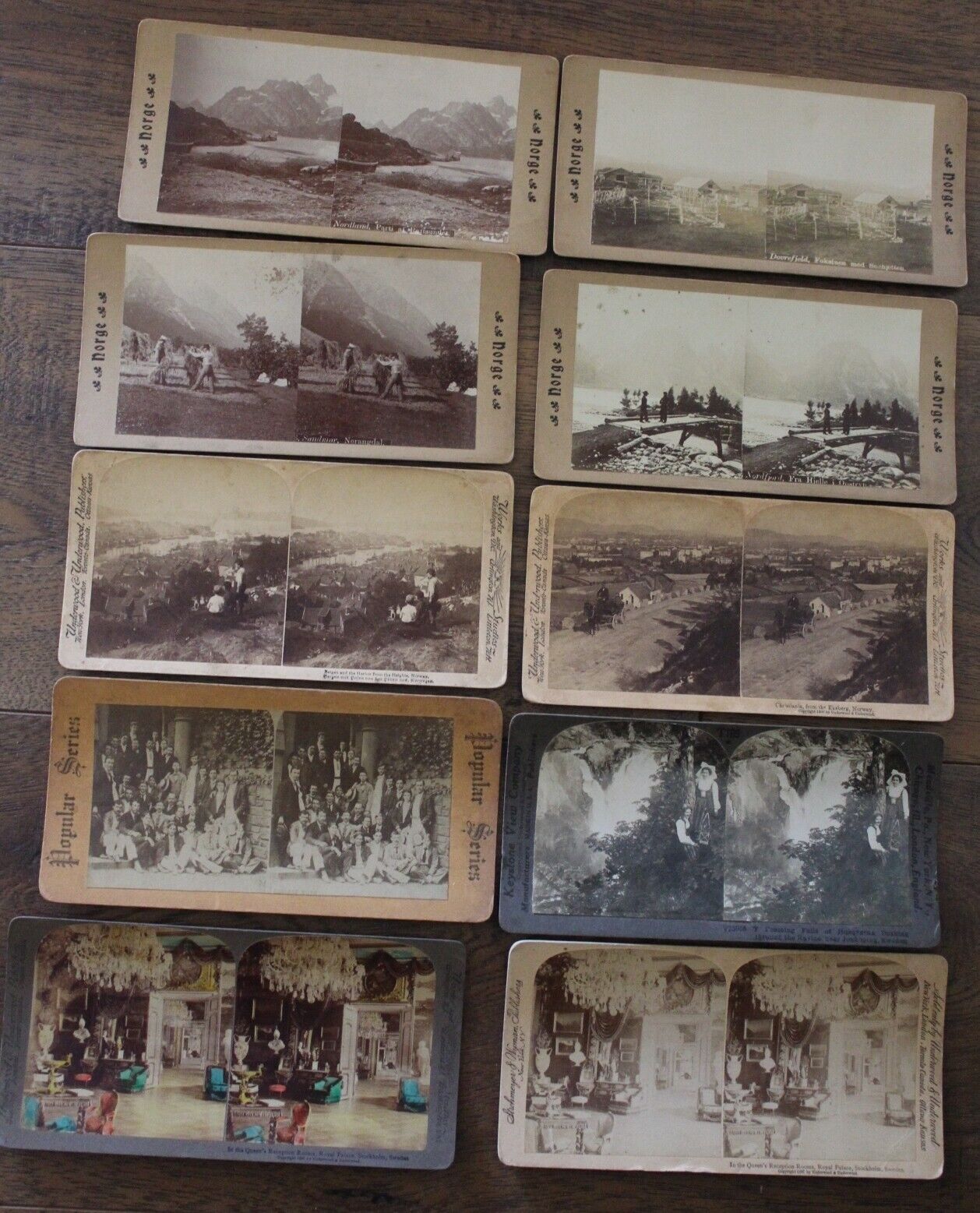 Lot of 10 Stereoview Cards Photographs Norway Norge Sweden