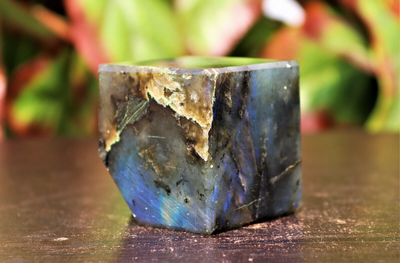 40MM Blue Labradorite Crystal Cube Flashy Energy Chakra Healing Gemstone Cube