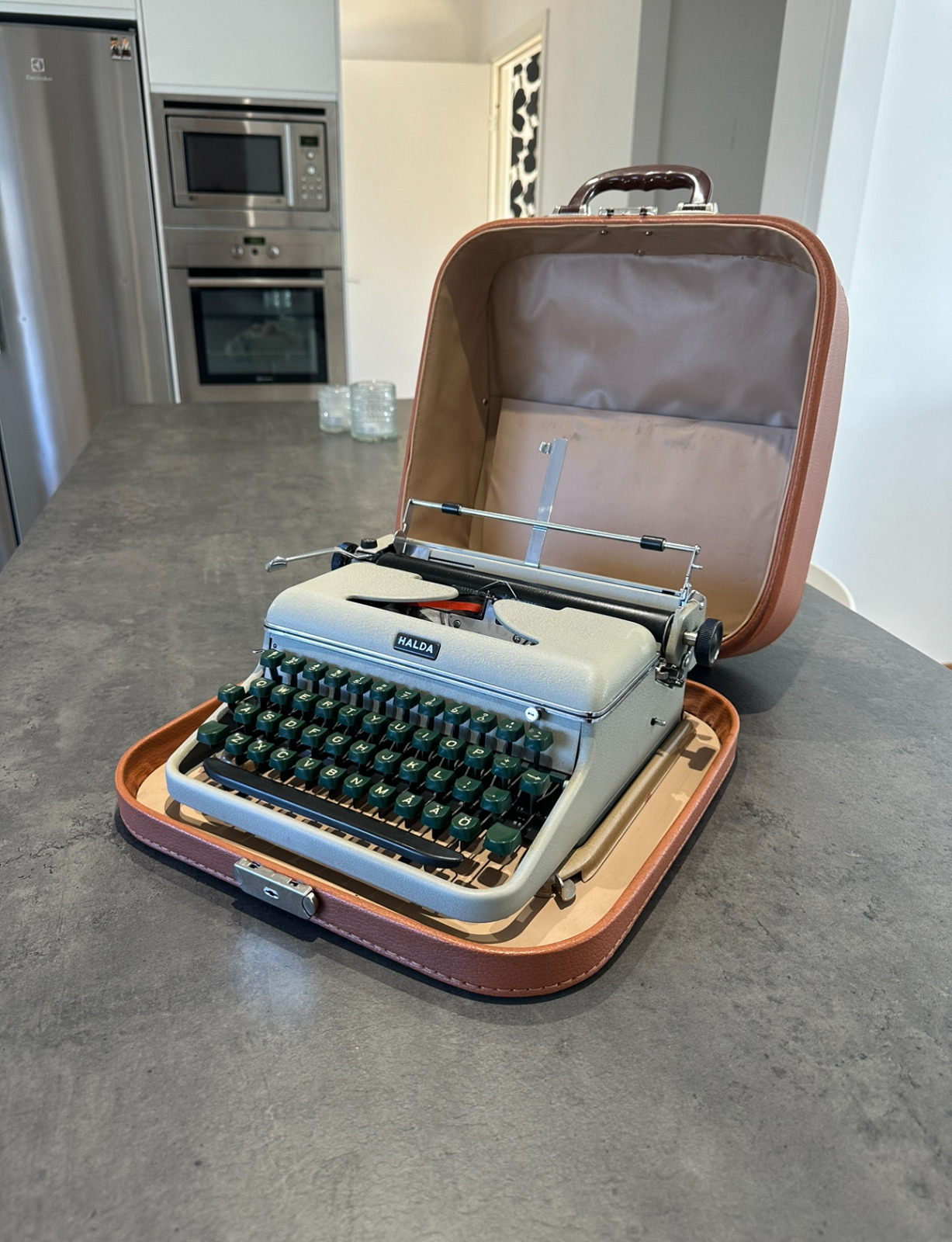 Vtg Antique Rare Colour Halda P Typewriter Schreibmaschine Máquina de Escrever