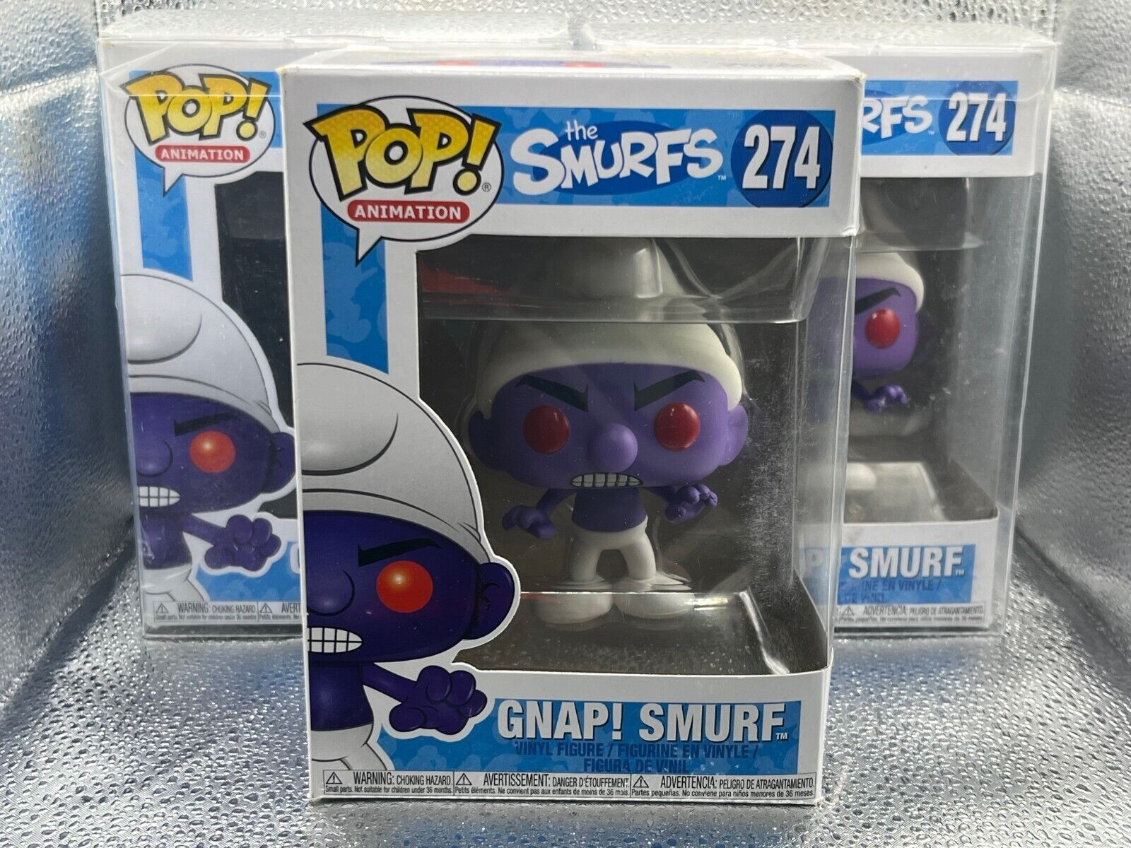 Funko Pop Animation - The Smurfs - Gnap Smurf #274 - Lot Of 3 Pops - 2 W/Case