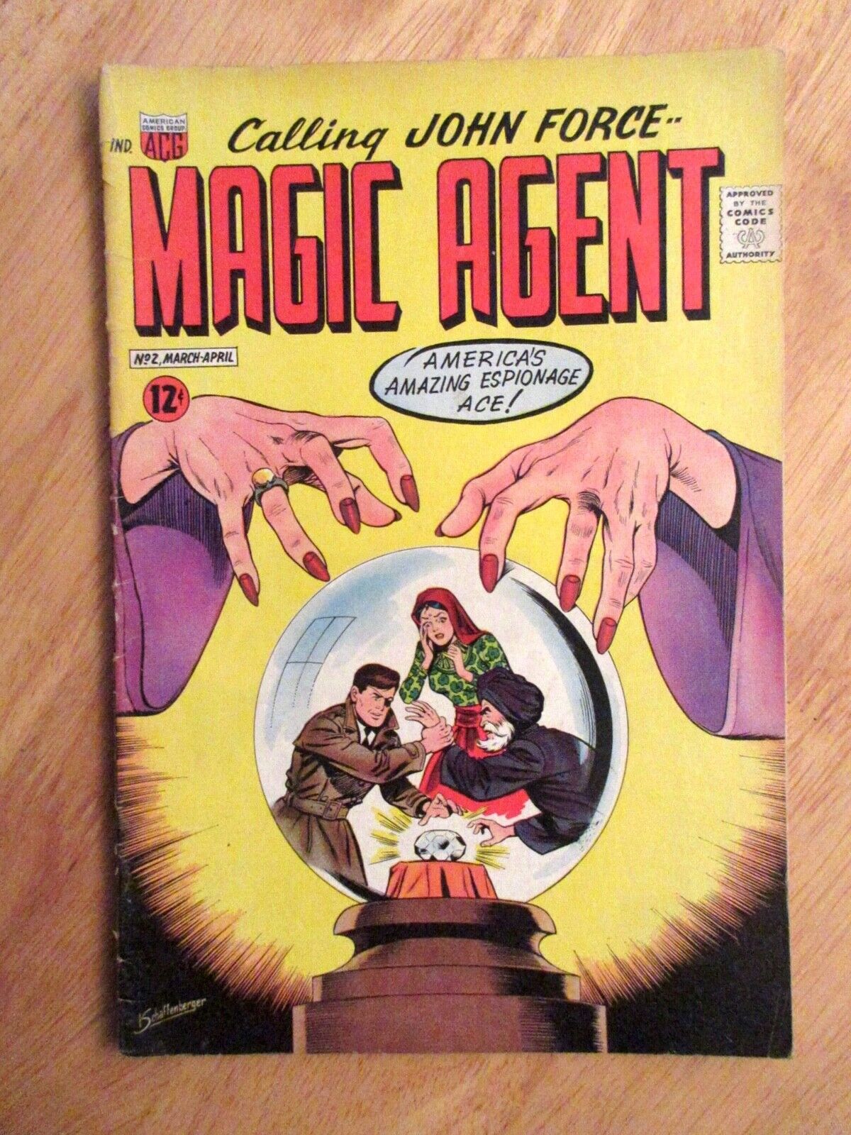 CALLING JOHN FORCE, MAGIC AGENT #2 (ACG Comics /1962) **Schaffenberger** (FN+)