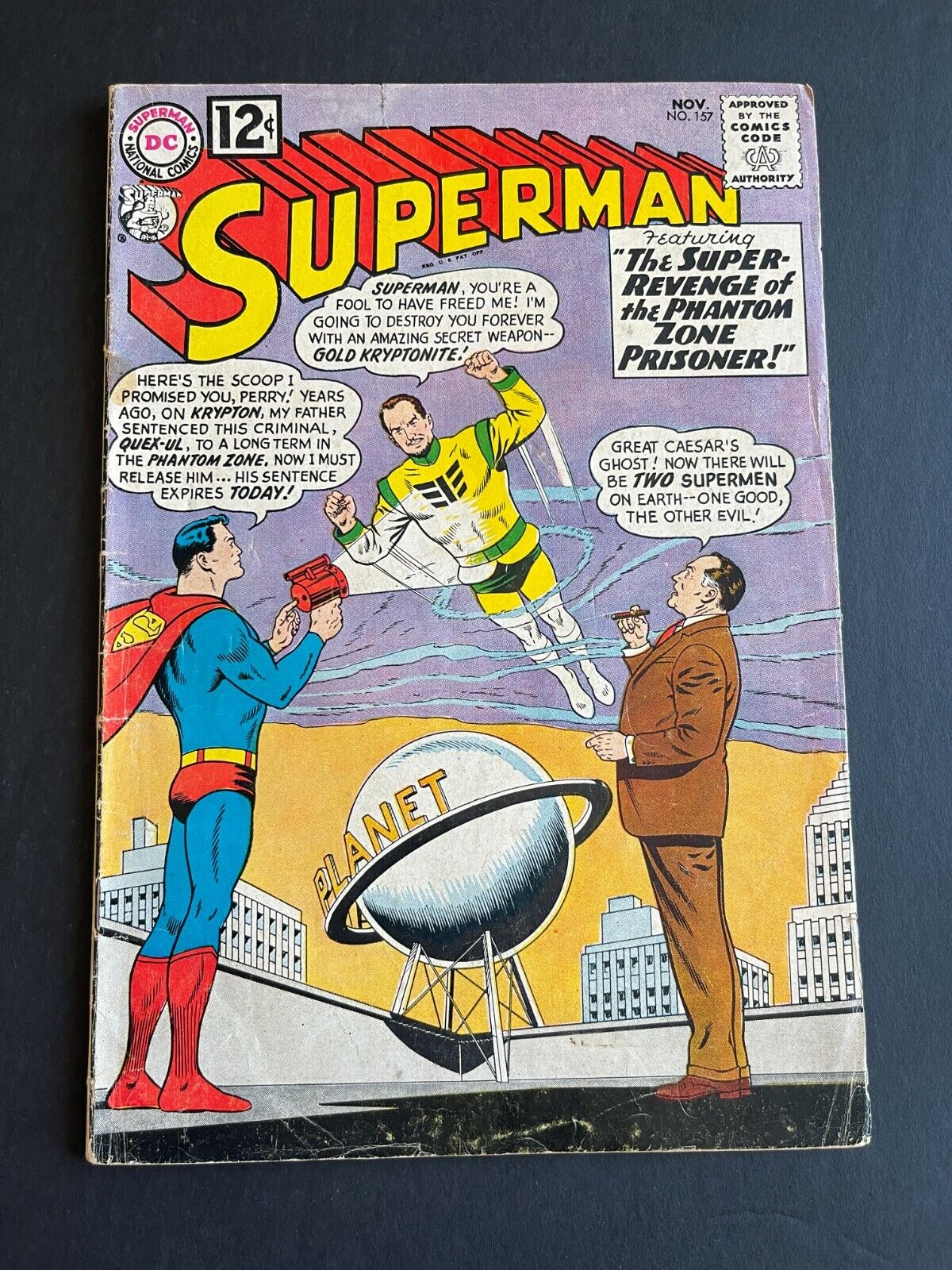 Superman #157 -  1st Appearance of Gold Kryptonite (DC, 1962) VG