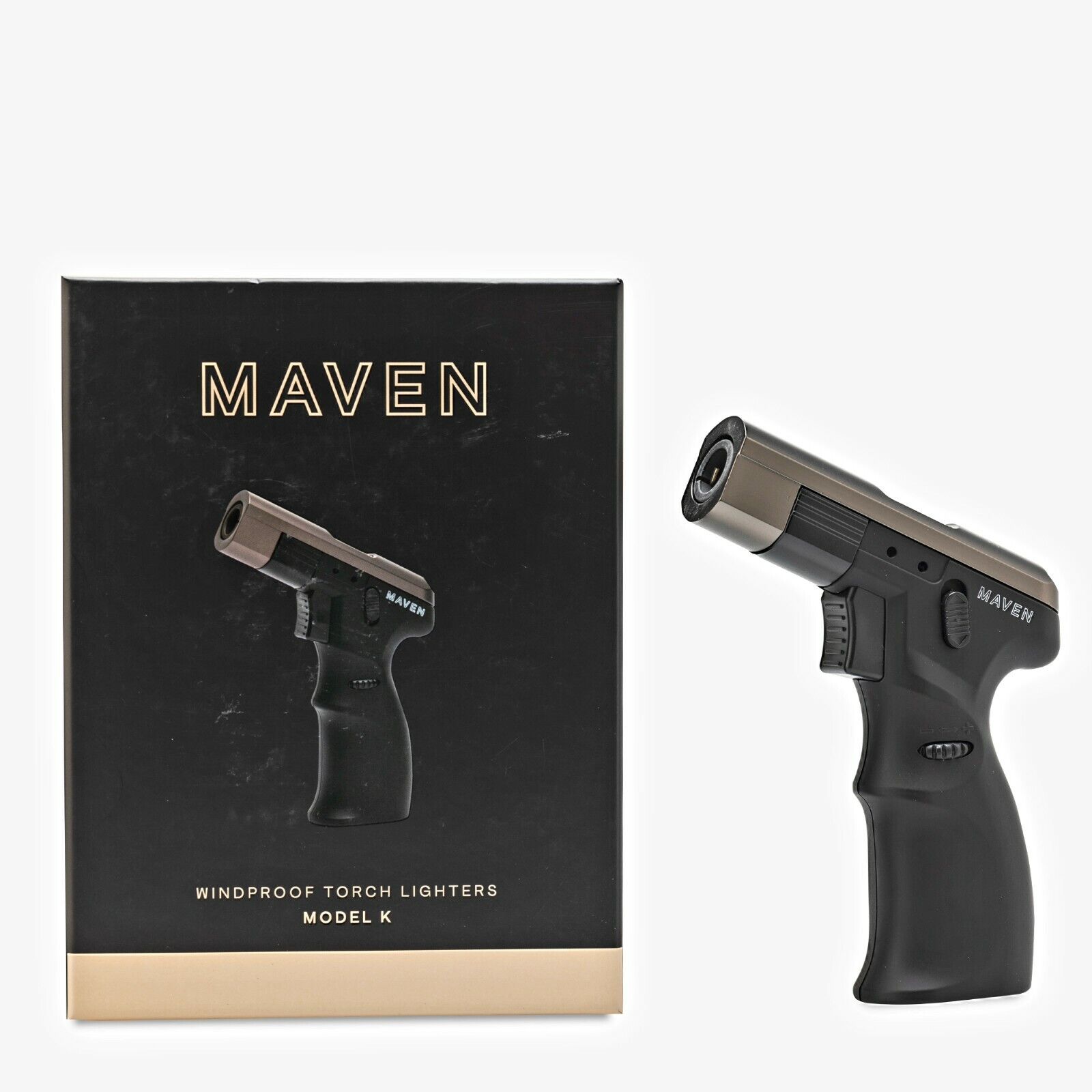 Maven Model K (GUNMETAL) Handheld Single Jet Torch Lighter - Refillable