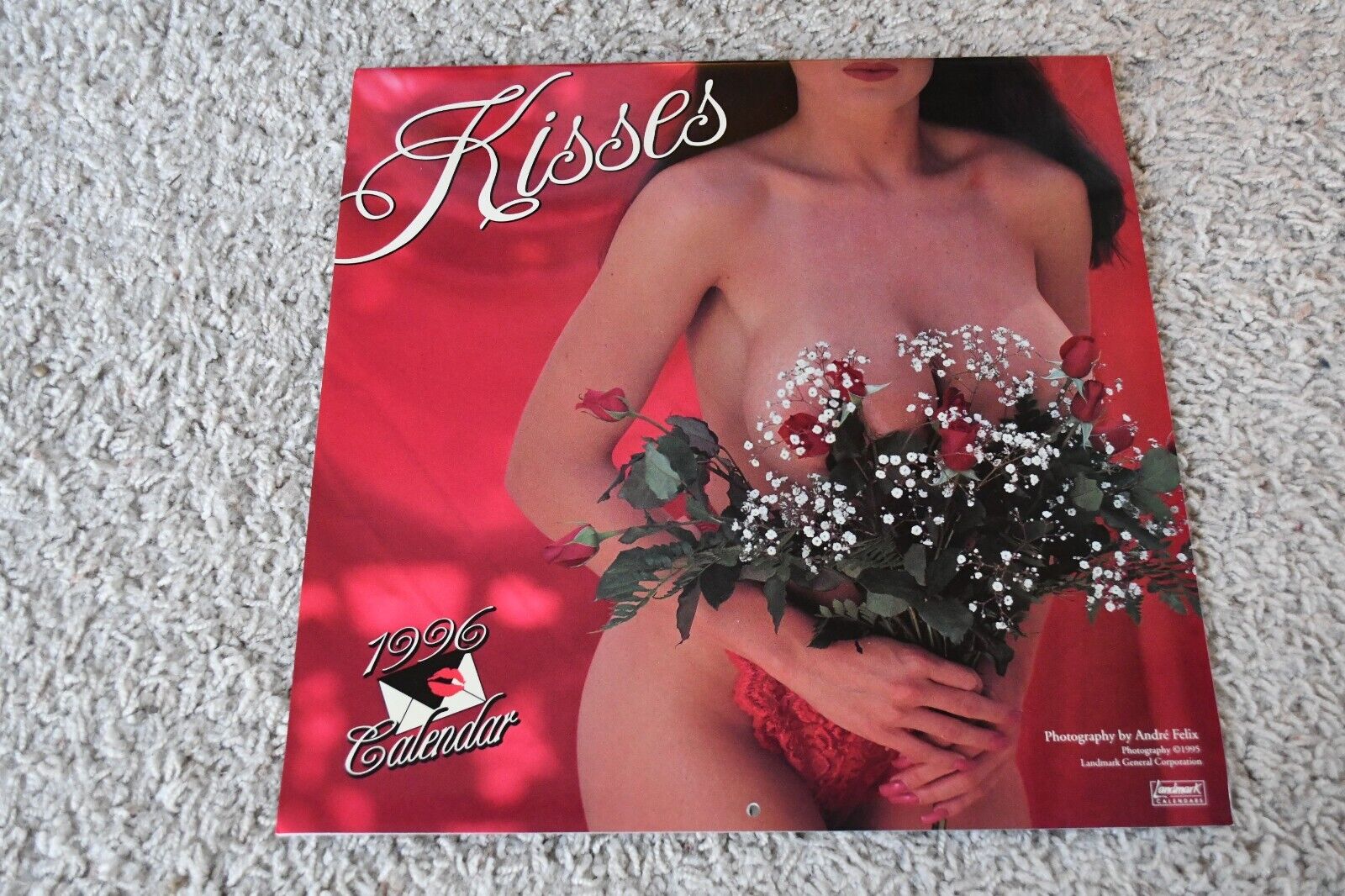 1996 KISSES 12 MONTH CALENDAR SEXY LINGERIE LANDMARK BIKINI