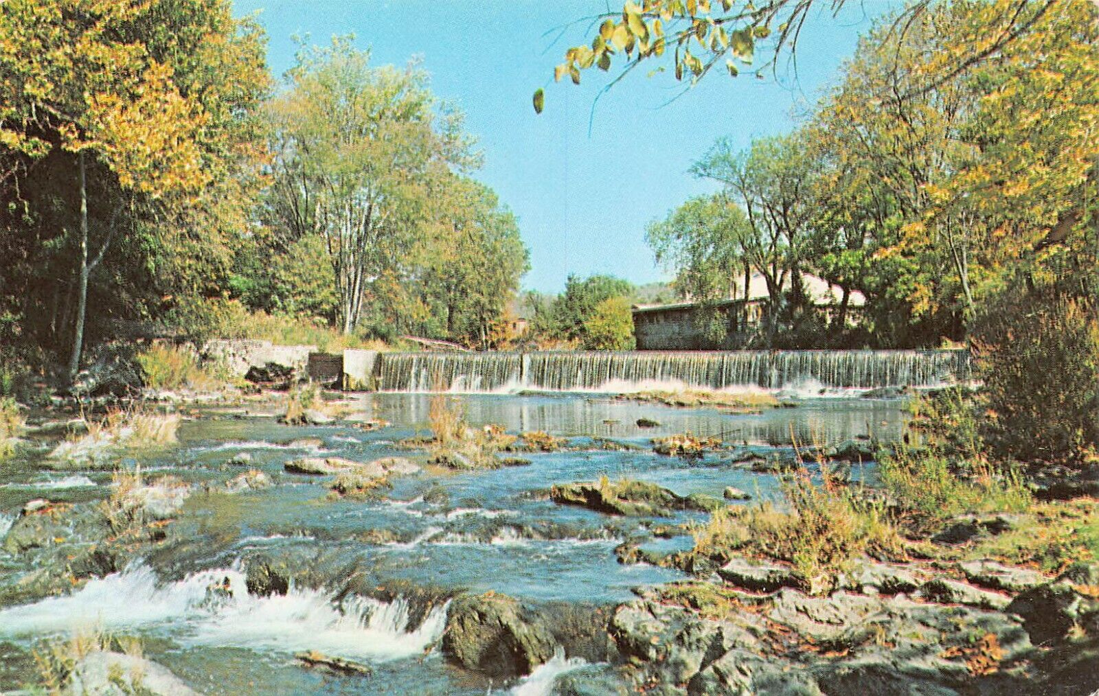 Poughkeepsie NY Wappingers Creek Fishing Red Oaks Mill LaGrange Vtg Postcard W7
