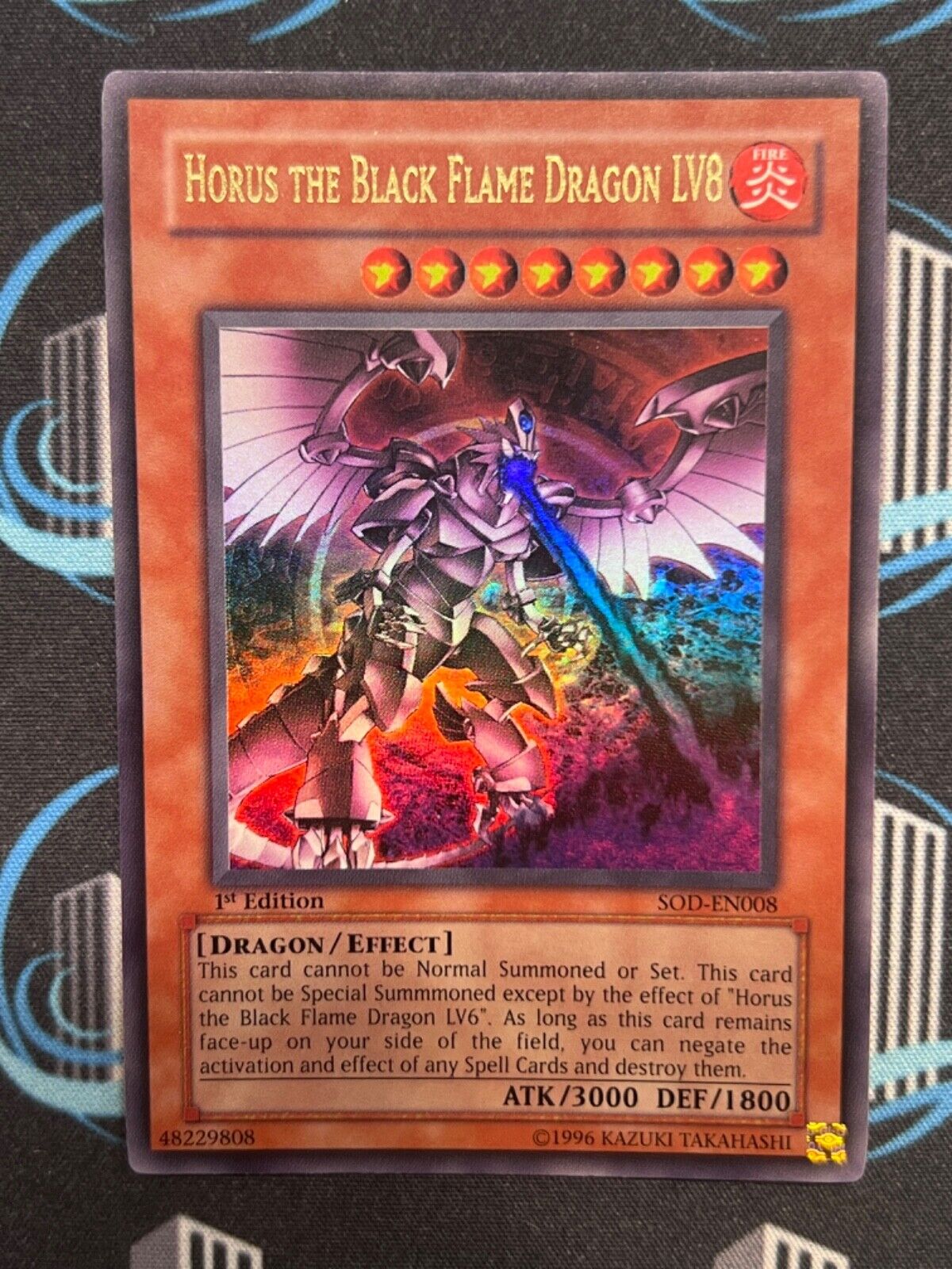 Yugioh Horus The Black Flame Dragon Lv8 SOD-EN008 Ultra Rare 1st Ed NM/LP