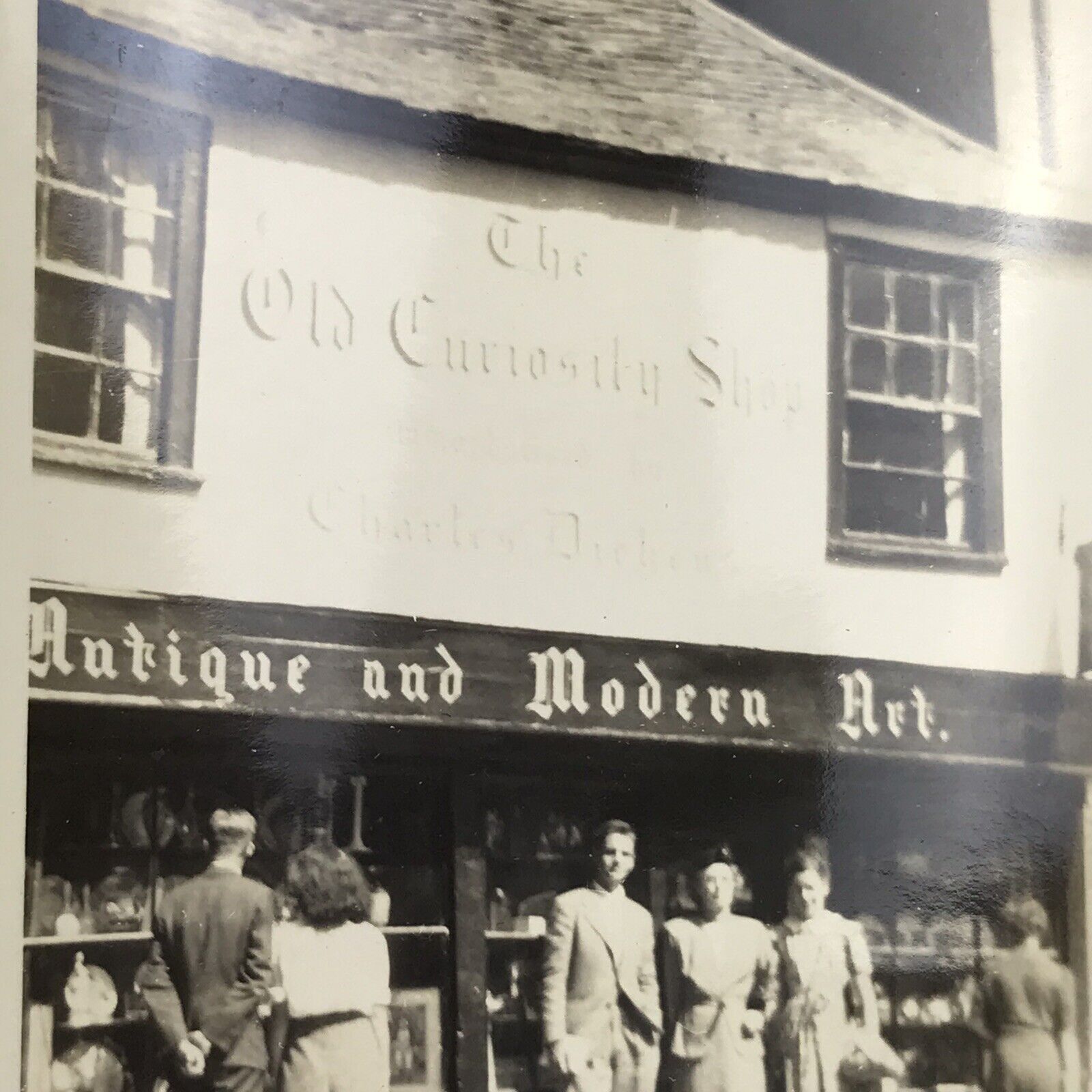 Vintage Sepia Photo Old Curiosity Shop Charles Dickens Front Entrance England 