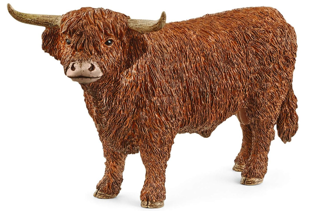 Schleich Farm World Realistic Highland Bull Cow Animal Figurine - Highly