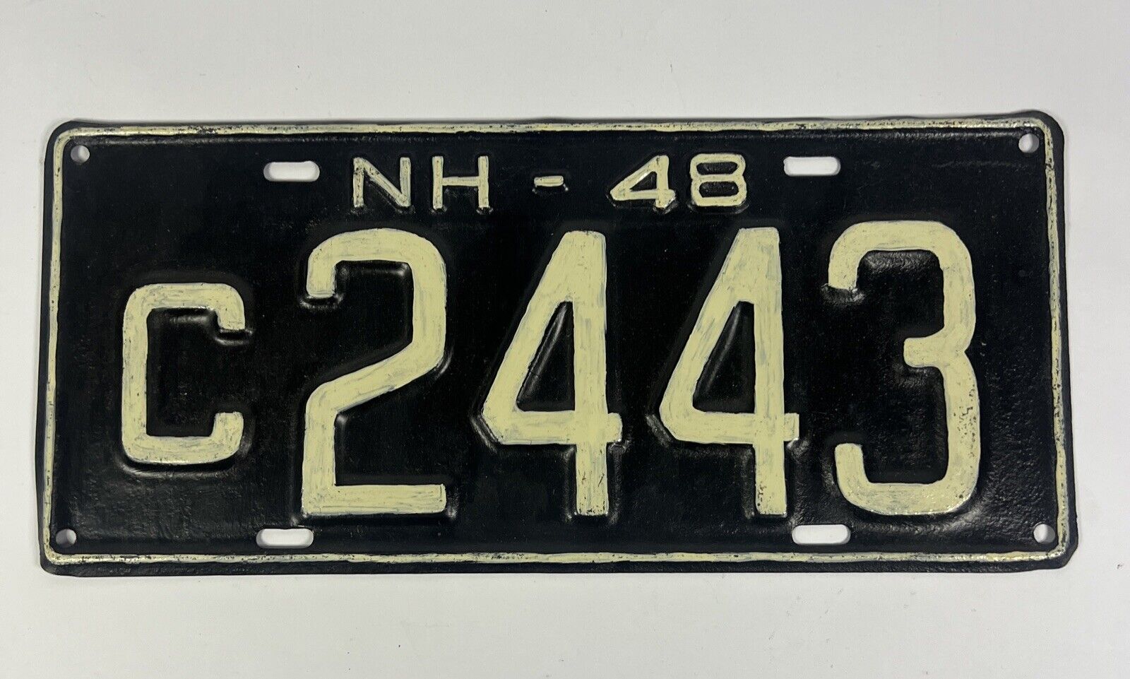 1948 New Hampshire License Plate C  2443 .. Vintage Tag