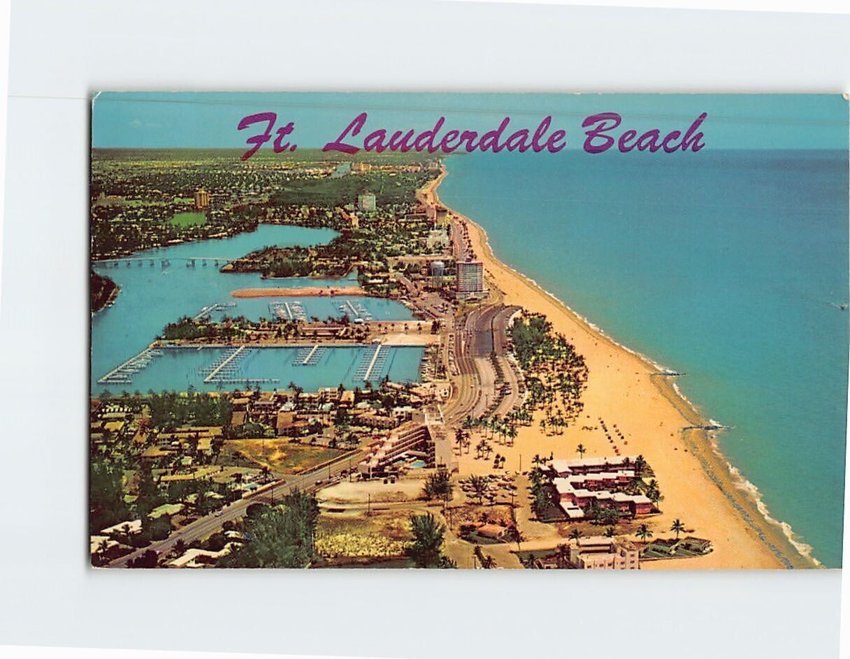 Postcard Aerial View Fort Lauderdale Beach Florida USA