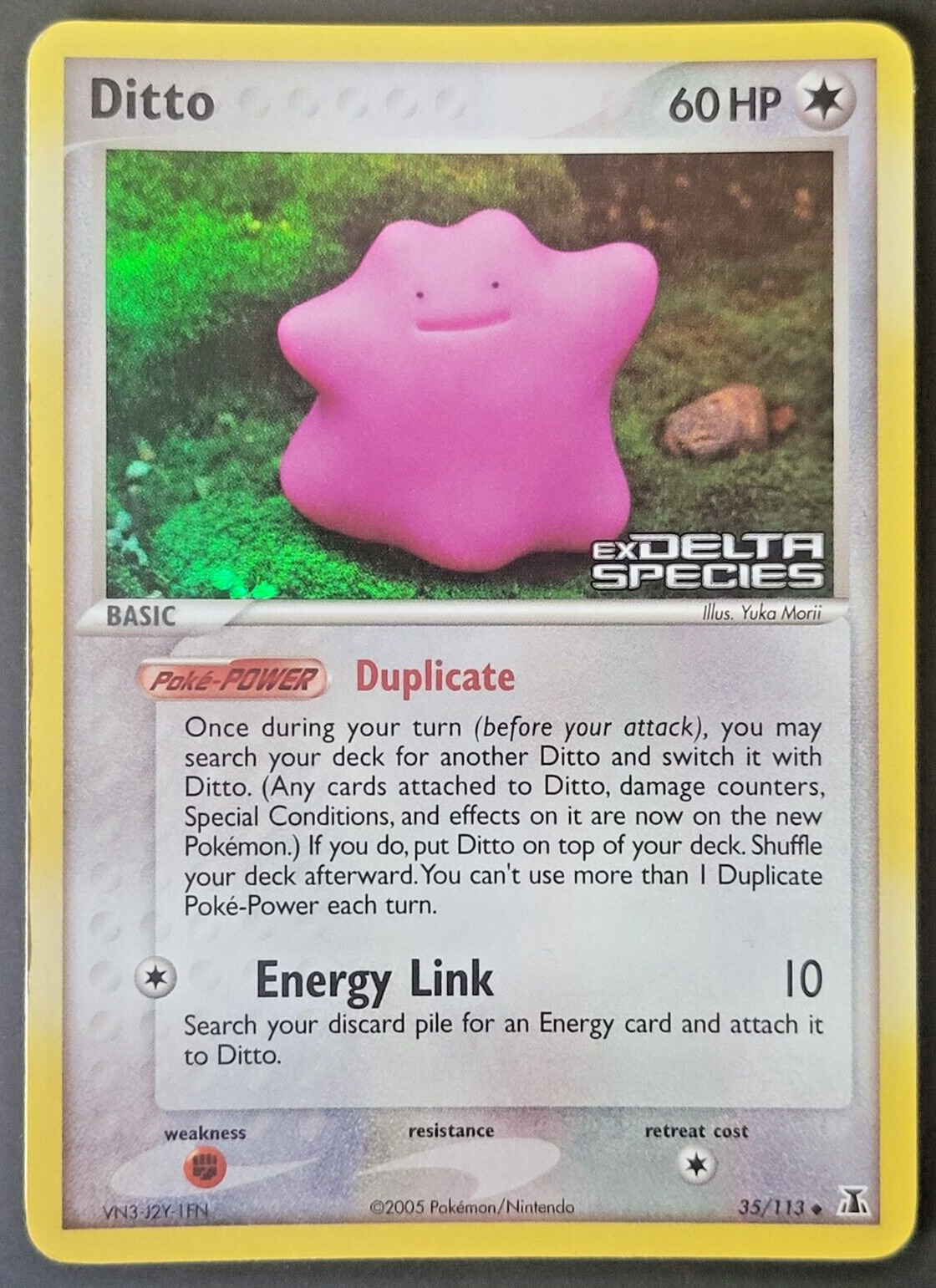 Pokemon Card - Ditto - EX Delta Species - Reverse Holo - 35/113 - NM-LP