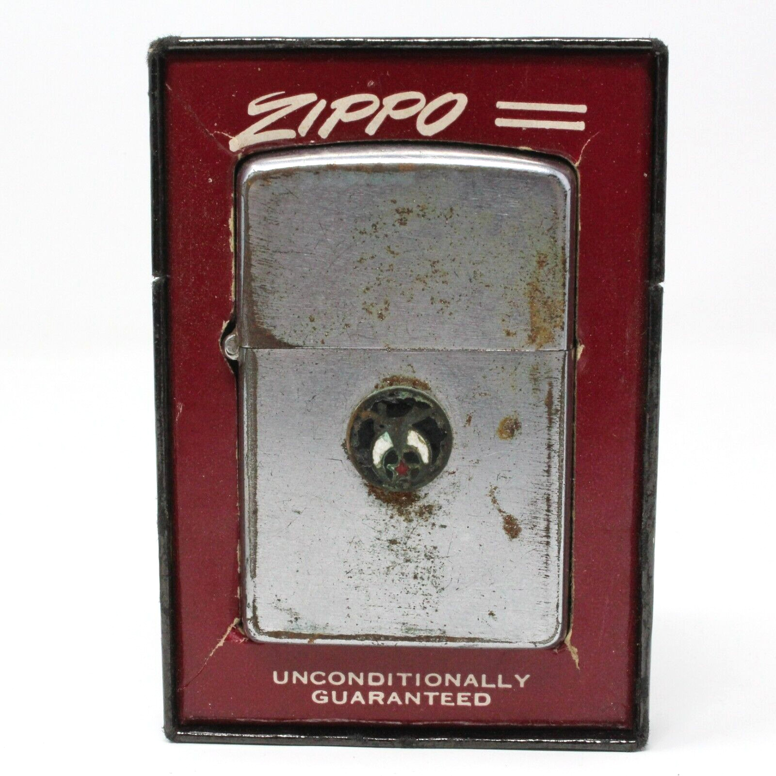 Vintage 1947 Zippo Lighter Shriners Fraternity 3 Barrel 2032695 - Box Included