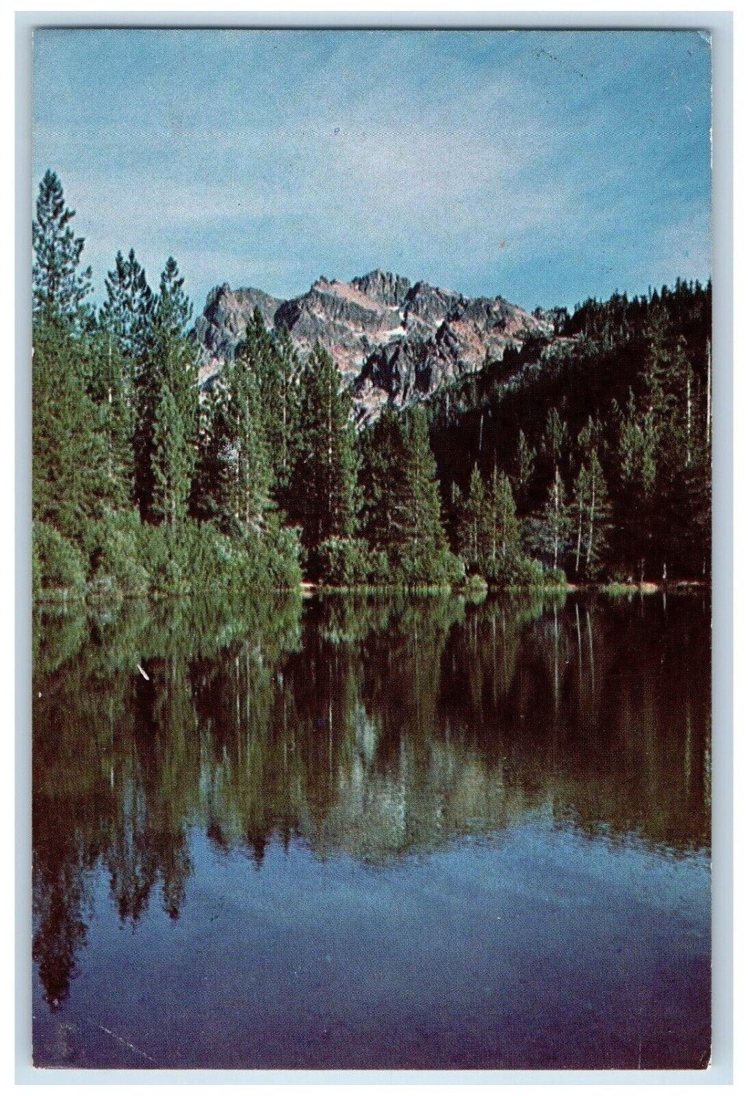 1982 Sand Pond Sierra Buttes Sierra County River Lake Trees California Postcard