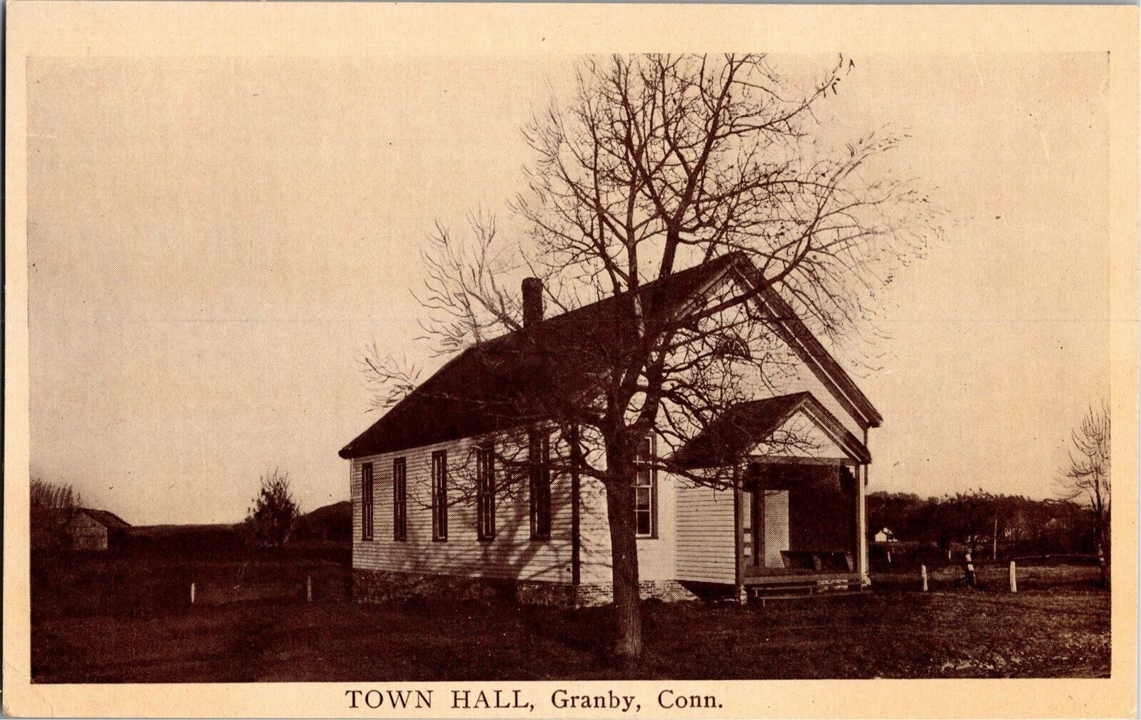 Town Hall, Granby CT Vintage Postcard X11