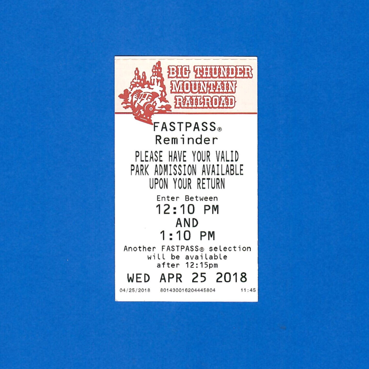 Fastpass Big Thunder Mountain Railroad Disneyland Ticket Fast Pass 2018