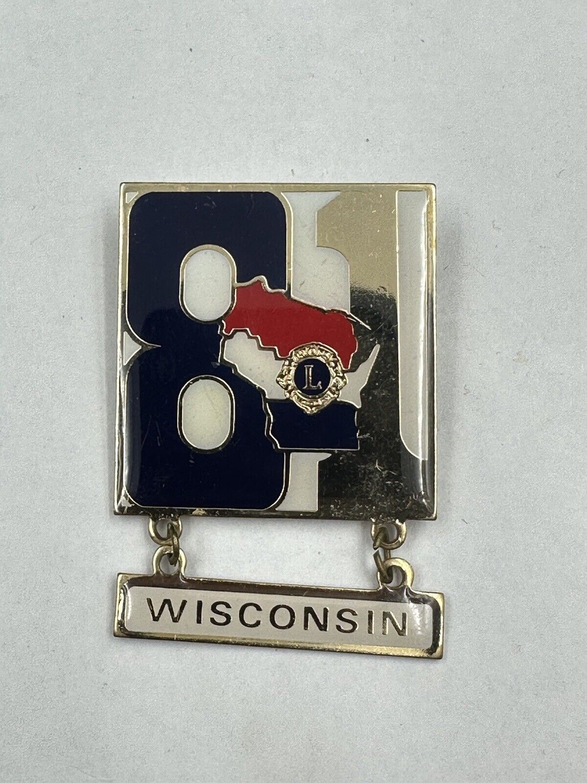 Wisconsin 1981 Lions Club Pin Dangler
