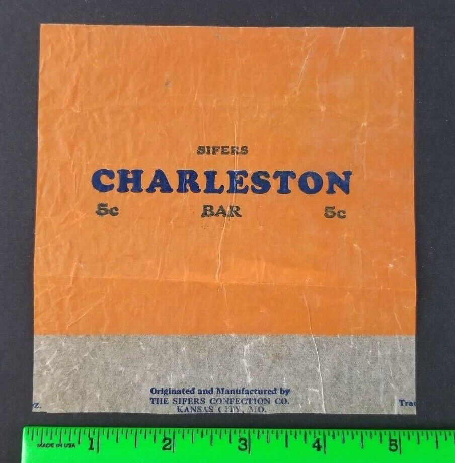 Vintage 1930's Sifers Charleston EMPTY Trimmed Candy Bar Wrapper