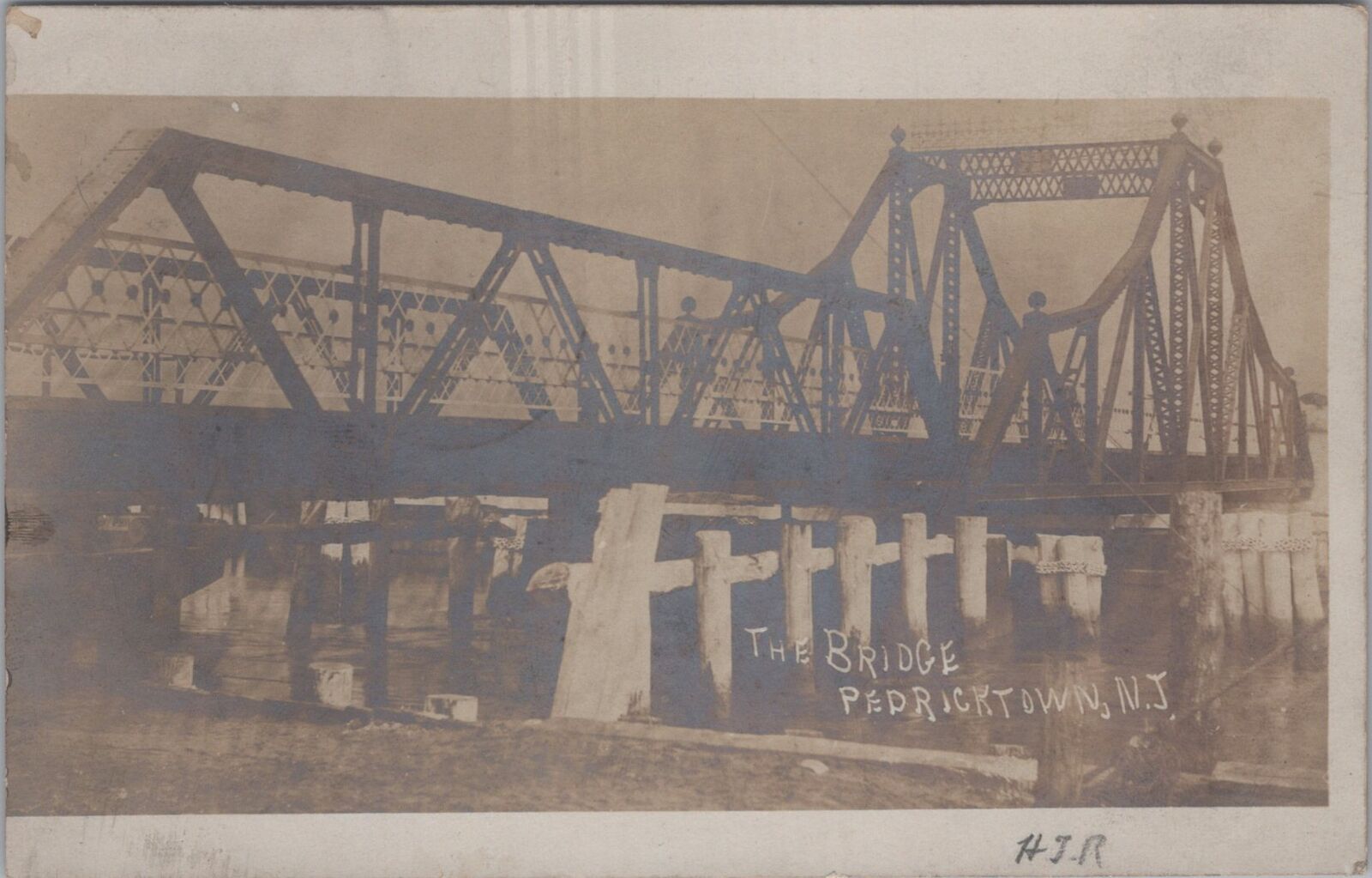 Pedricktown Bridge New Jersey c1900s RPPC Photo Postcard