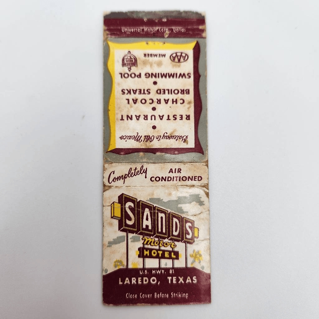 Vintage Matchcover Sands Motor Hotel Laredo Texas