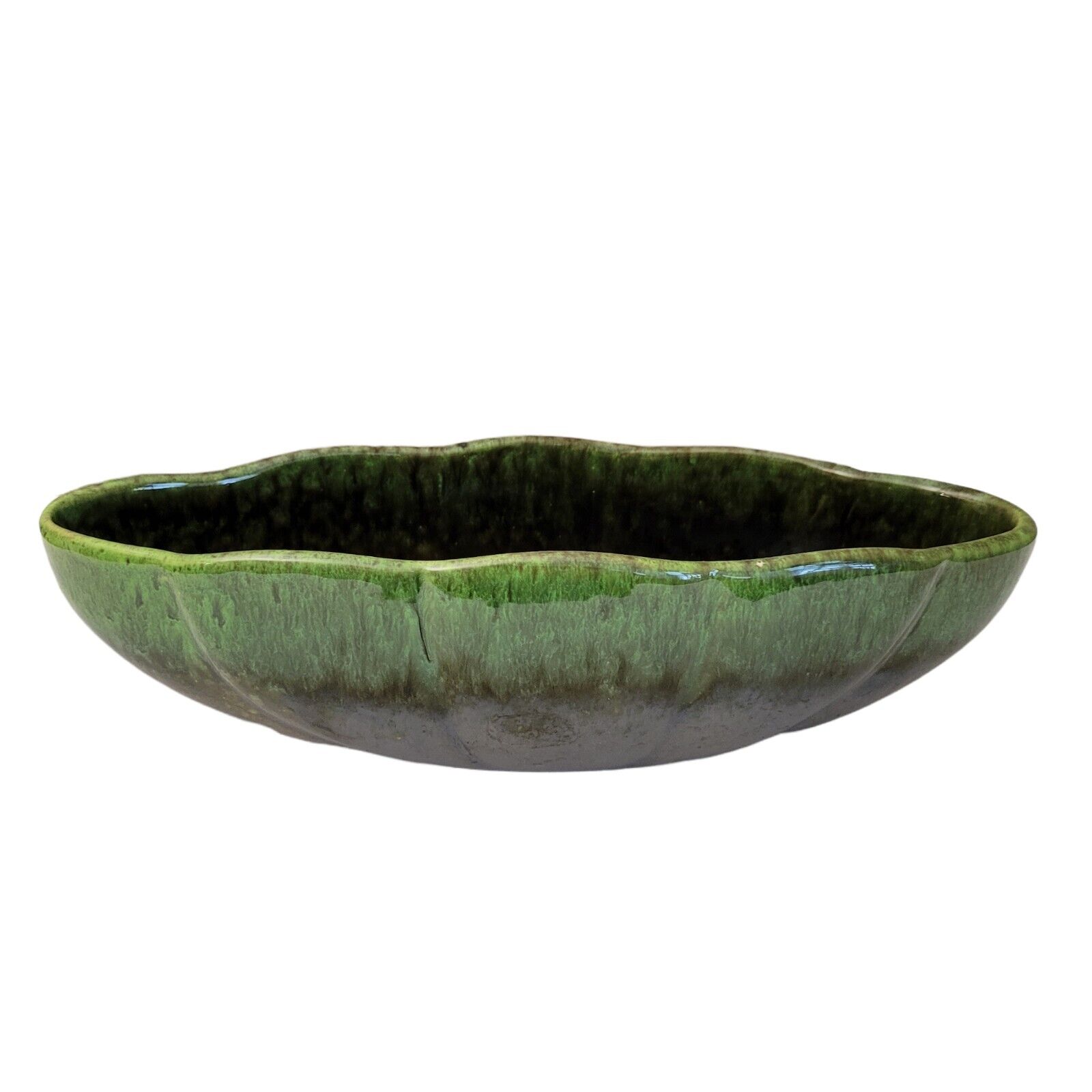 Rare Royal Haeger Pottery Serving Bowl Planter Glazed Avocado Green 3905 MCM