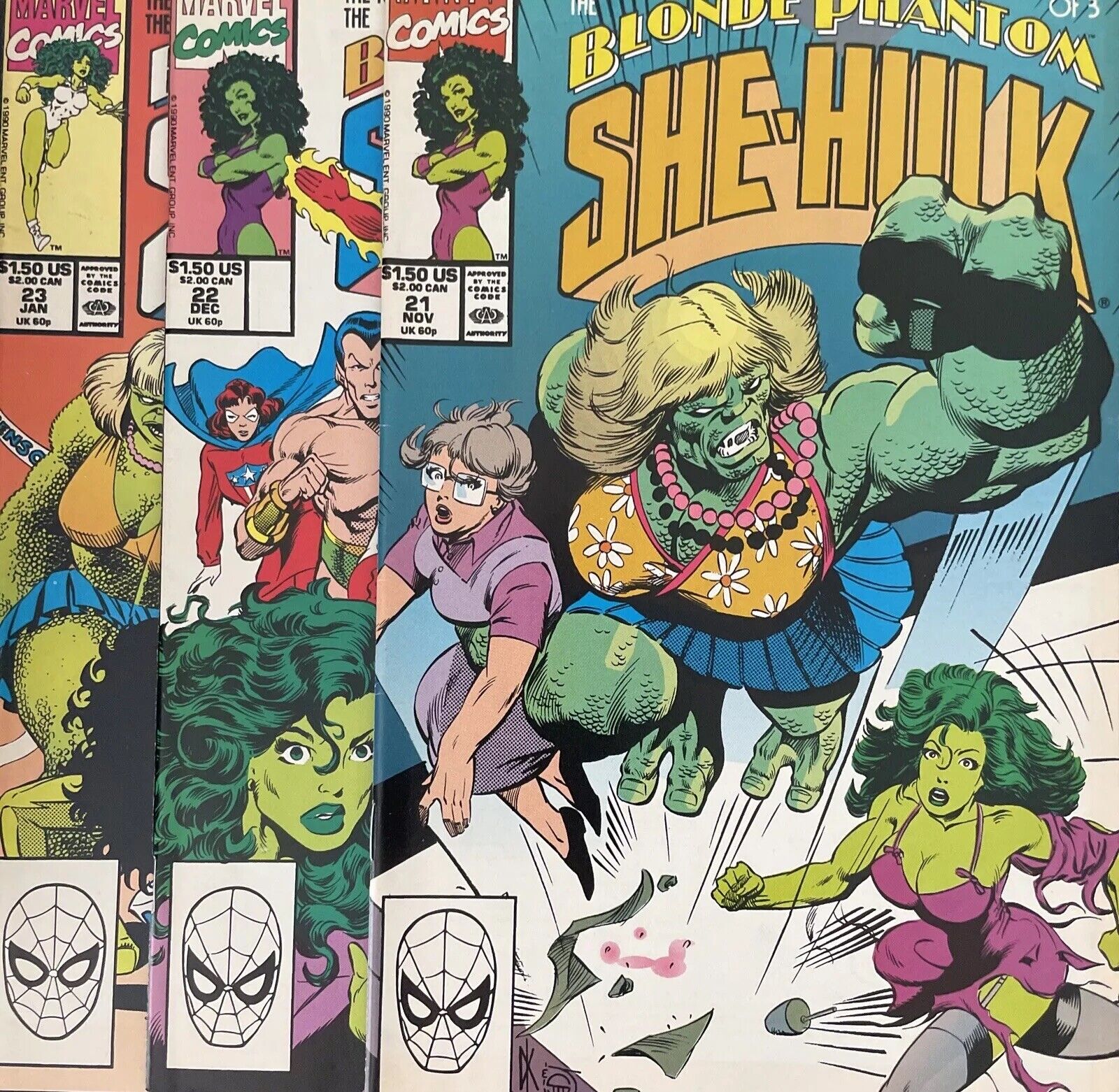 Sensational She-Hulk #21 22 & 23 (Marvel) Lot Of 3 Comics Blonde Phantom Saga