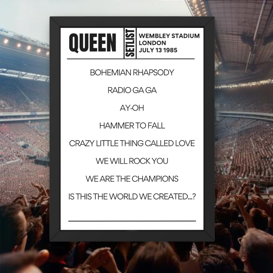 Queen Live Aid Wembley Stadium July 13 1985 Setlist