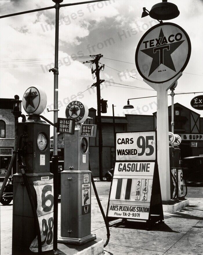 8x10 Print Historic Gasoline Station 11 Cents Per Gallon 1936 #GS36