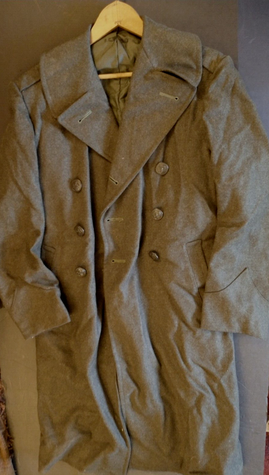 US Marine Corps 1944 WW2 Uniform Jacket Sergeant Wool Heavy Overcoat Belt Named