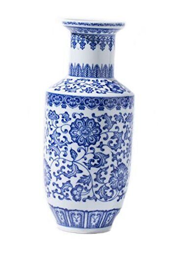 Blue and White Vase, Blue Vase, Chinoiserie Vase, Ginger Jar Vase for BlueA 10\