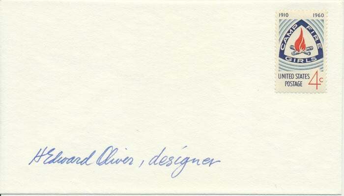 H Edward Ed OLIVER / Signed Postal Cover