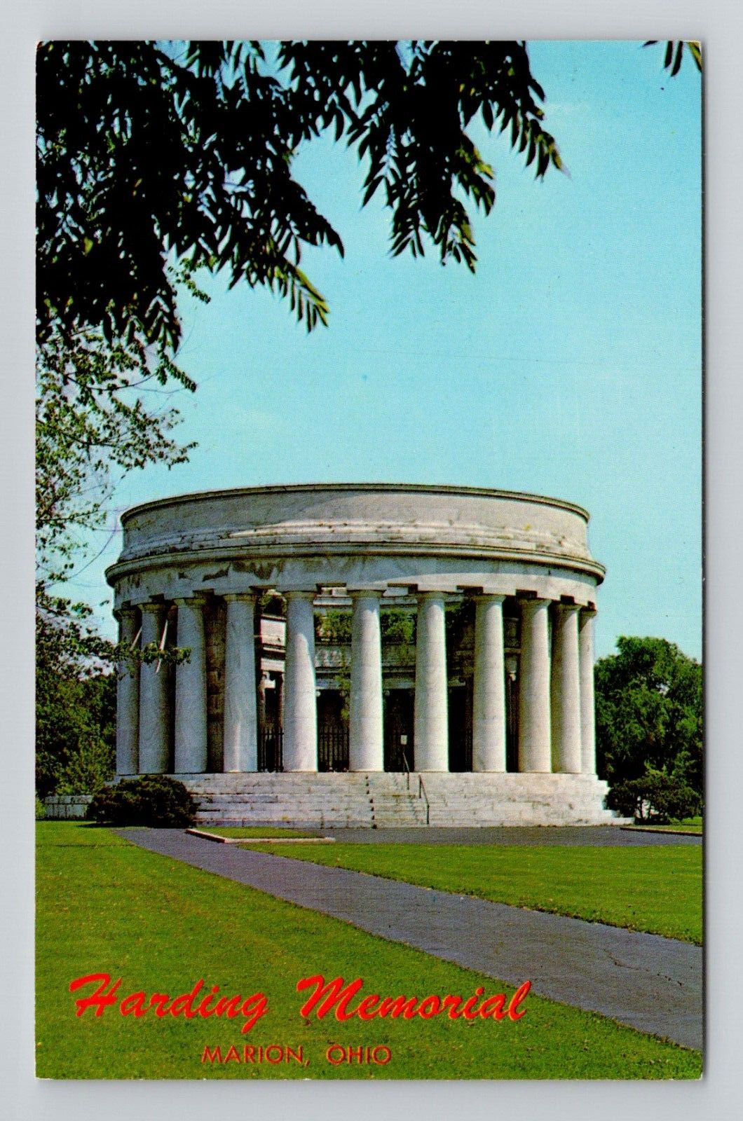 Postcard Harding Memorial in Marion Ohio, Vintage Chrome M19